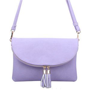 Lavender Flap over Clutch Cross body Bag. NWT